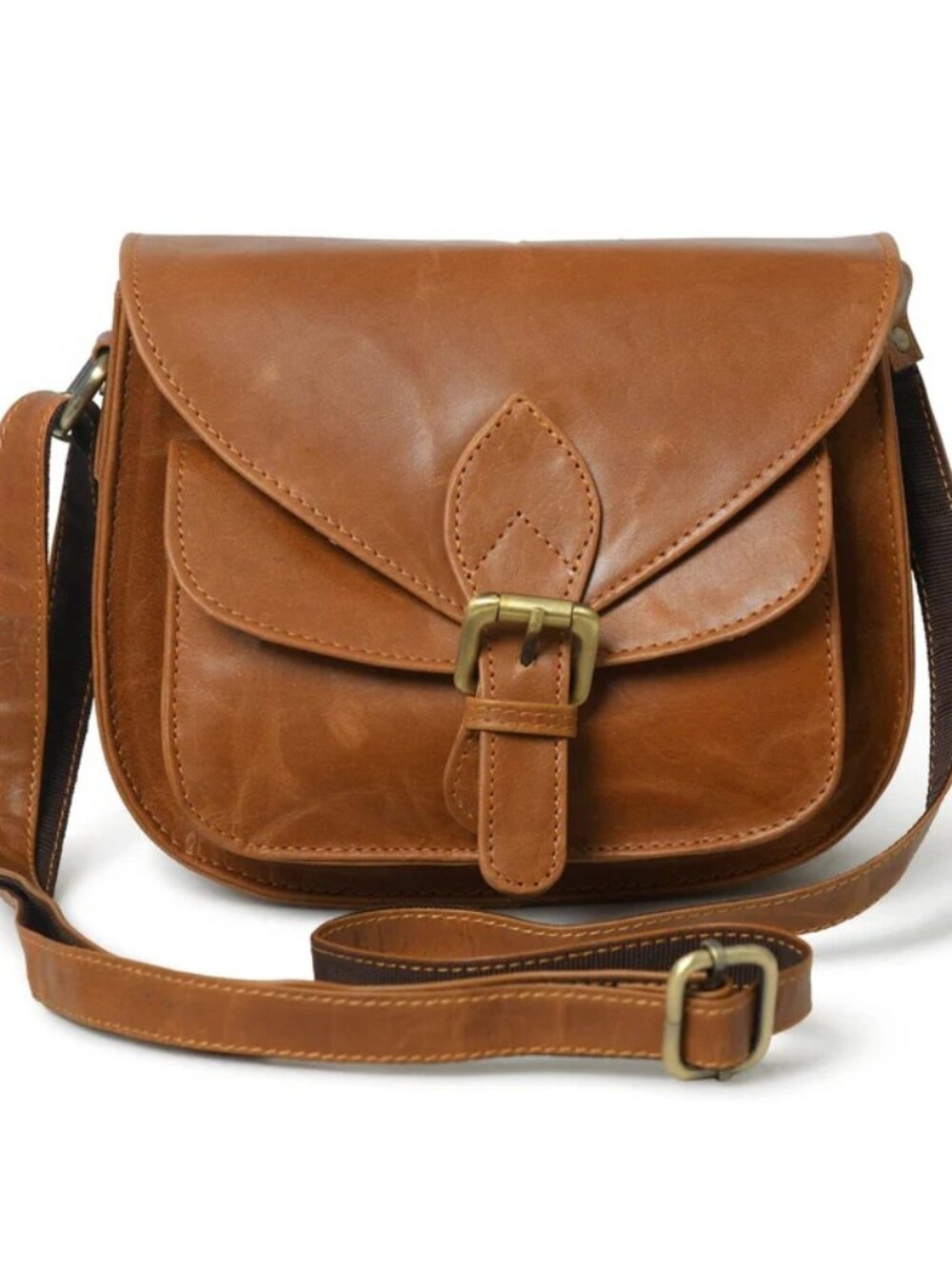 The Leather Molina Satchel- Tan Brown - New
